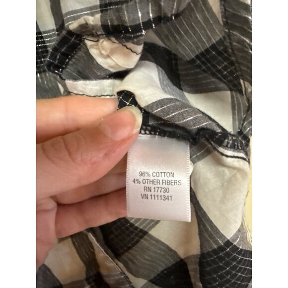 Converse One Star Black & White Plaid Button-Up Shirt M - Picture 5 of 7